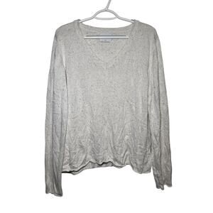 Stitches & Stripes speckled v neck sweater womens‎ XXL minimalist capsule cozy